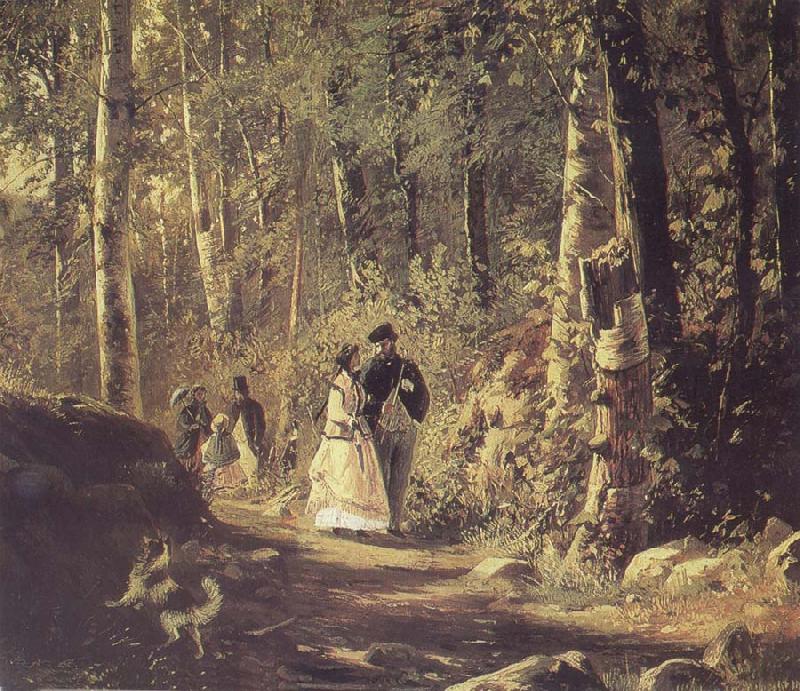 Ivan Shishkin A Stroll in the Forest oil painting image